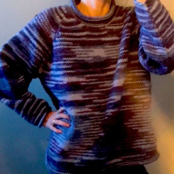 Vintage space dye striped handmade wool sweater - Picture 5 of 6